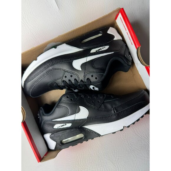 H51- SIZE 6Y | 7.5 WOMEN'S NIKE AIR MAX 90 BLACK / WHITE SNEAKERS RUNNING CD6864 - Picture 4 of 9